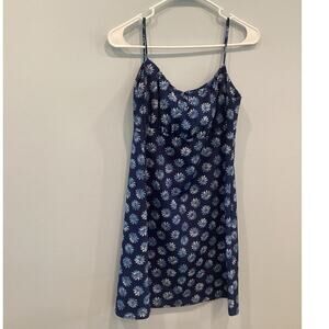 Vtg Milkmaid Mini Dress Size M Medium Blue Ditsy Floral Y2K 90s Daisy Date Night